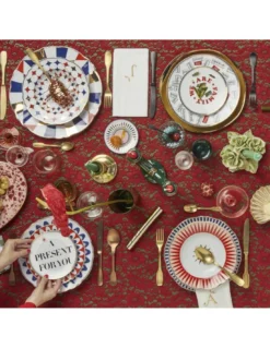 Bitossi Home Petite Assiette Déco "A Present For You" - 9.5 cm en Porcelaine Blanche et Or -Jolie Bougies Soldes a present for you petite assiette deco 95 cm 2