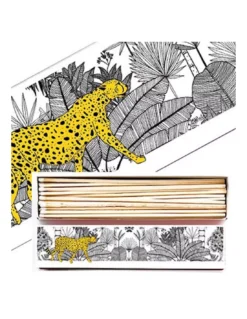 Allumettes Longues Guépard The Archivist – Boîte Décorative Jungle Dorée et Têtes Blanches