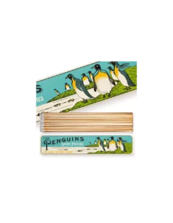 The Archivist 'The Penguins' Long Matchsticks – Yellow Decorative Box with White Tipped Matches