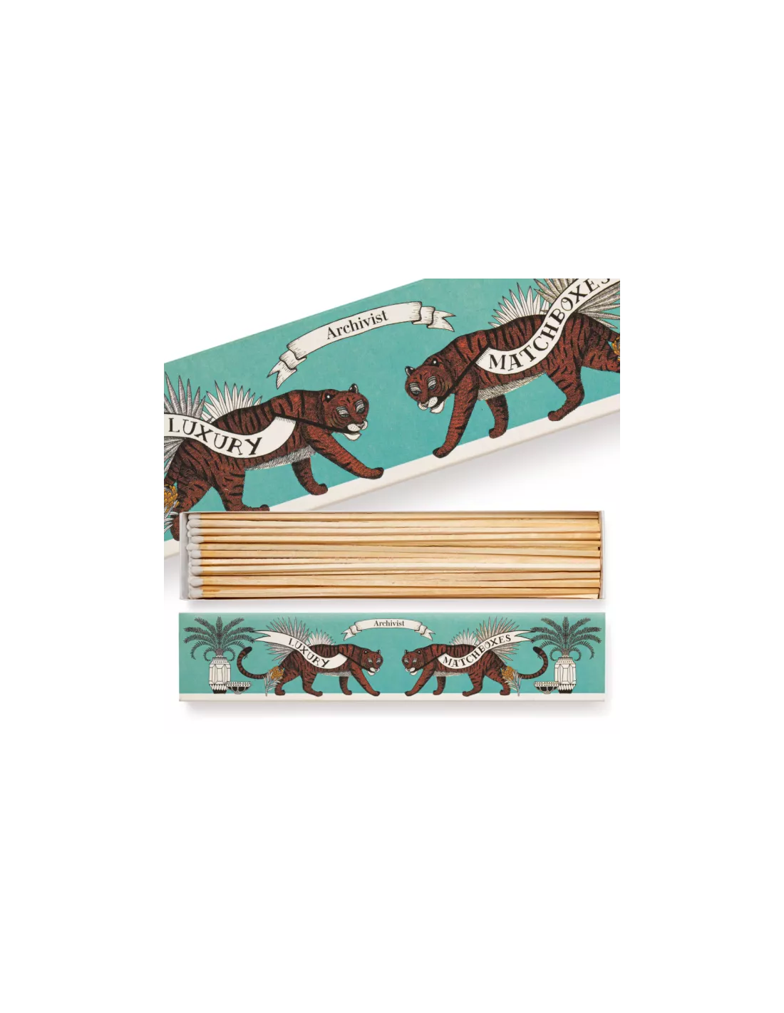 The Archivist Allumettes Longues Long Tiger - Boîte Jaune Illustrée avec Têtes Blanches (29cm) 1 The Archivist Allumettes Longues Long Tiger - Boîte Jaune Illustrée avec Têtes Blanches (29cm)