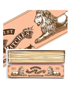 The Archivist Allumettes Longues Lions et Jungle – Boîte Décorative XXL avec Allumettes à Pointes Blanches