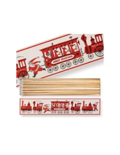 Boîte d'Allumettes Longues Santa Trains - The Archivist Illustration Vintage