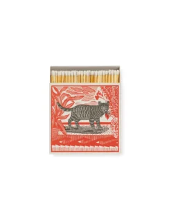 The Archivist "Sasha The Cat" Luxury Square Matchbox – 125 Decorative Matches with White Tips