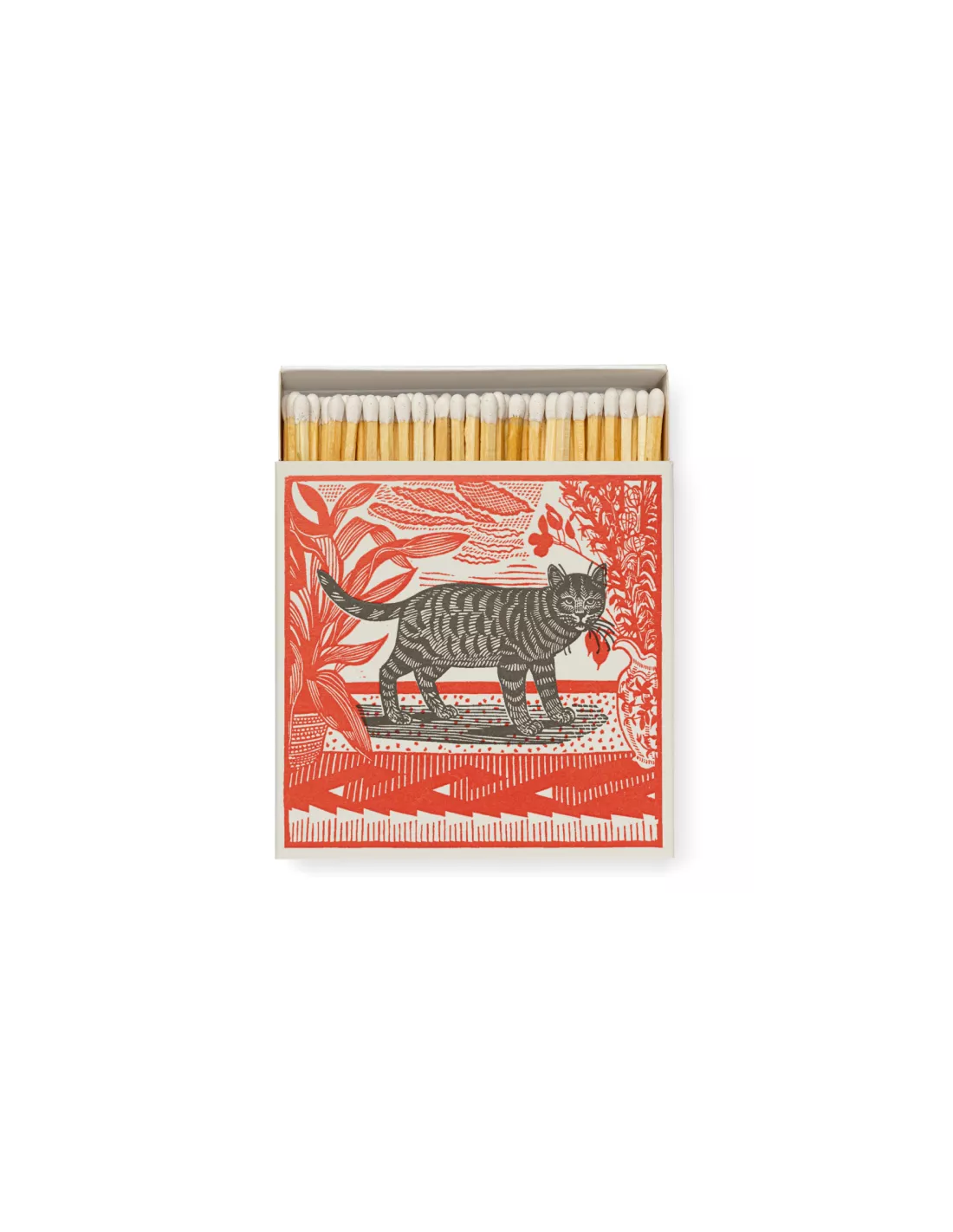 The Archivist "Sasha The Cat" Luxury Square Matchbox – 125 Decorative Matches with White Tips 1 The Archivist "Sasha The Cat" Luxury Square Matchbox – 125 Decorative Matches with White Tips
