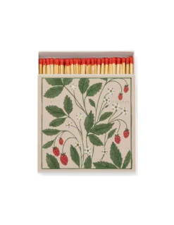 Wanderlust Paper Co. Strawberry Botanical Square Matchbox – The Archivist Gallery Luxury Matches