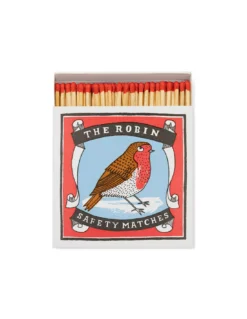 The Archivist 'The Robin' Bird Illustration – Square Box Luxury Matches (125 Count)