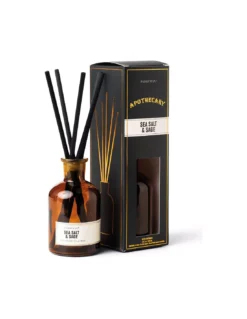 Diffuseur à Bâtonnets Paddywax Apothecary Sea Salt & Sage - Verre Ambré Vintage