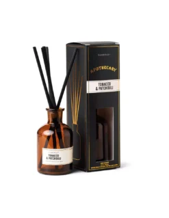 Diffuseur à Bâtonnets Paddywax Apothecary Tobacco & Patchouli – Flacon Verre Ambré Vintage
