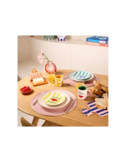 Assiette à Dessert Diego Bisou Bisou Que Rico – Céramique Verte et Jaune Peinte à la Main -Jolie Bougies Soldes assiette a dessert diego bisou bisou 2