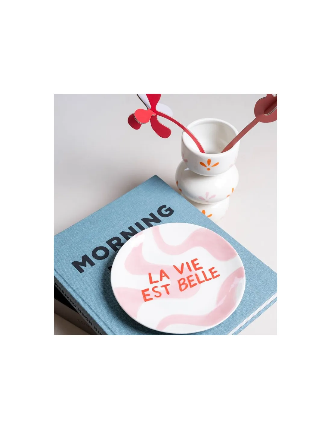 Assiette à Dessert - La Vie Est Belle 2 Assiette à Dessert - La Vie Est Belle – Image 2