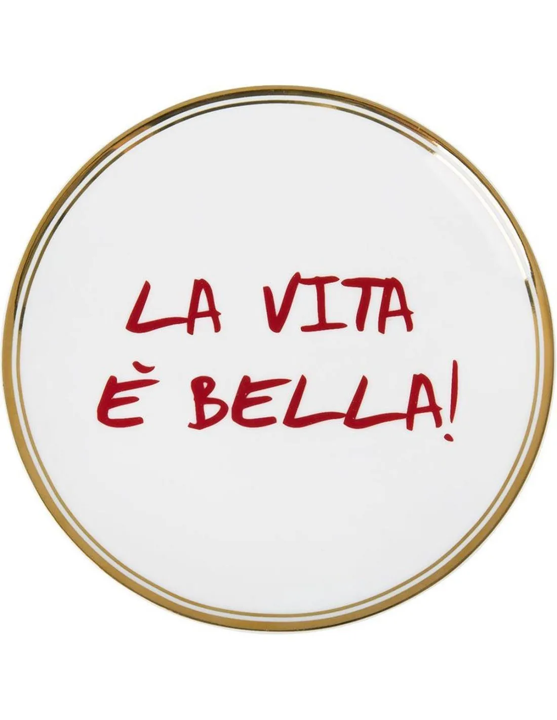 Bitossi Home La Vita è Bella White & Gold 17cm Decorative Porcelain Plate 1 Bitossi Home La Vita è Bella White & Gold 17cm Decorative Porcelain Plate