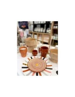 Assiette Ourika Marsala GM en Céramique et Or 12 Carats - Art de la Table Chabi Chic Marrakech -Jolie Bougies Soldes assiette ourika marsala gm 2