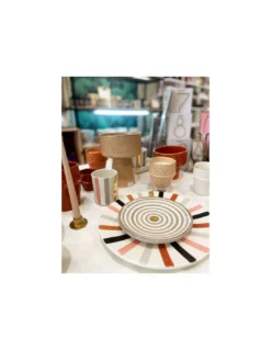 Assiette Ourika Marsala GM en Céramique et Or 12 Carats - Art de la Table Chabi Chic Marrakech -Jolie Bougies Soldes assiette ourika marsala gm 3