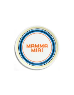 Assiette à Pizza Bitossi Home 32cm 'Mamma Mia' – Vaisselle Design Italien en Porcelaine