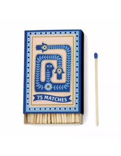 Boîte d'Allumettes Paddywax Adopo Eye Blue – Design Œil Grec & Or – 75 Allumettes