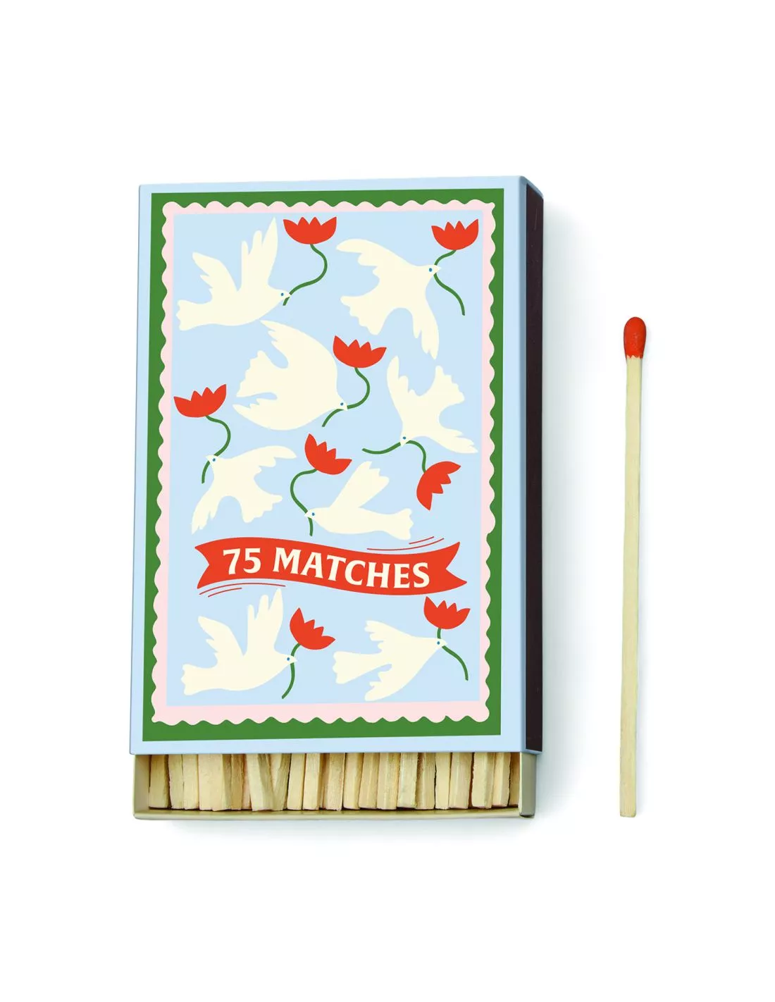 Paddywax Adopo Flower Orange Matchbox - 75 Count Designer Safety Matches 1 Paddywax Adopo Flower Orange Matchbox - 75 Count Designer Safety Matches