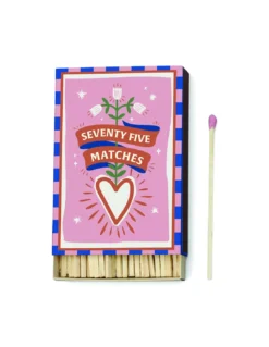 Paddywax Adopo Pink Hearts Matchbox – 75 Matches Decorative Candle Accessory