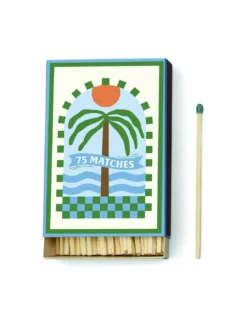 Boîte d'Allumettes Paddywax Adopo Palm Tree Vert Foncé – 75 Allumettes Longues de Sécurité
