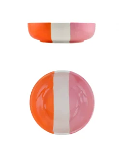 Que Rico Bol Angel Trio Tropical - Coupe en Céramique Peinte à la Main Blanc Rose et Rouge