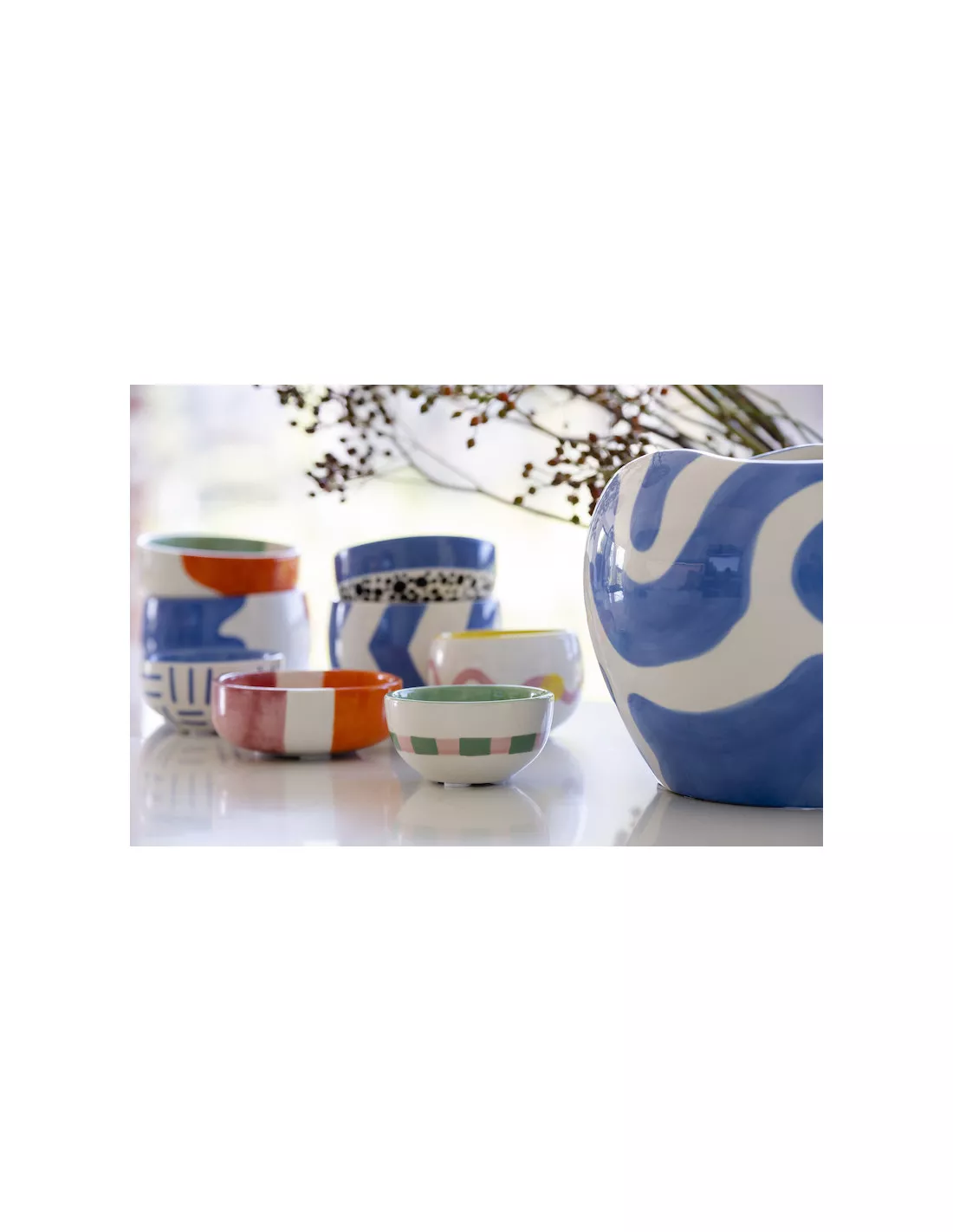 Que Rico Bol Angel Trio Tropical - Coupe en Céramique Peinte à la Main Blanc Rose et Rouge 4 Que Rico Bol Angel Trio Tropical - Coupe en Céramique Peinte à la Main Blanc Rose et Rouge – Image 4