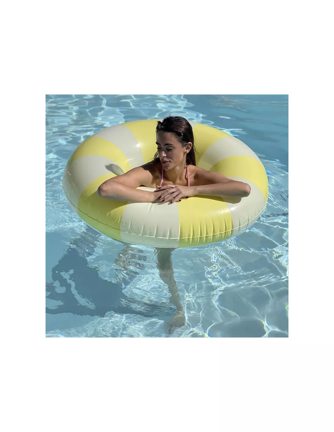 Bouée Pastel Yellow - Petites Pommes 45-60-90-120cm 4 Bouée Pastel Yellow - Petites Pommes 45-60-90-120cm – Image 4