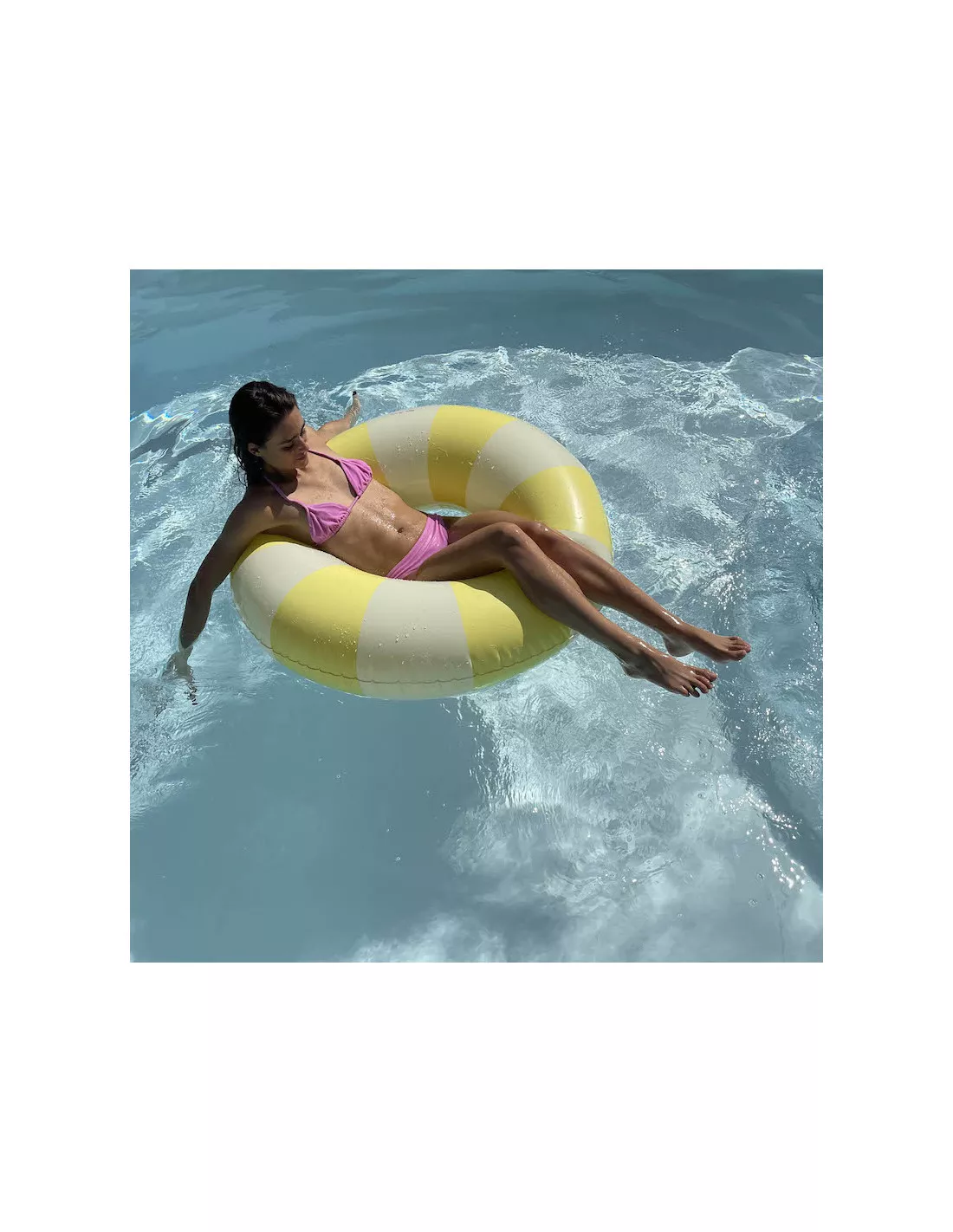 Bouée Pastel Yellow - Petites Pommes 45-60-90-120cm 5 Bouée Pastel Yellow - Petites Pommes 45-60-90-120cm – Image 5