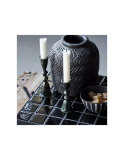 House Doctor Mero Black Metal Candle Holder 12cm – Minimalist Scandinavian Taper Holder -Jolie Bougies Soldes bougeoir 12 cm mero metal noir house doctor 3