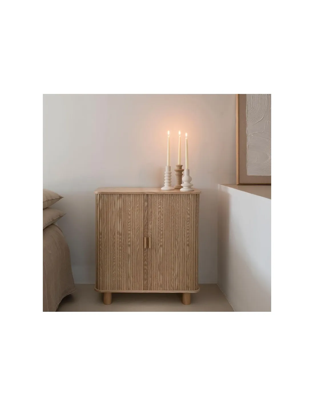 Bougeoir Blanc à Reliefs Linéaires Andrea House - Design Contemporain 11 x 16 cm 2 Bougeoir Blanc à Reliefs Linéaires Andrea House - Design Contemporain 11 x 16 cm – Image 2