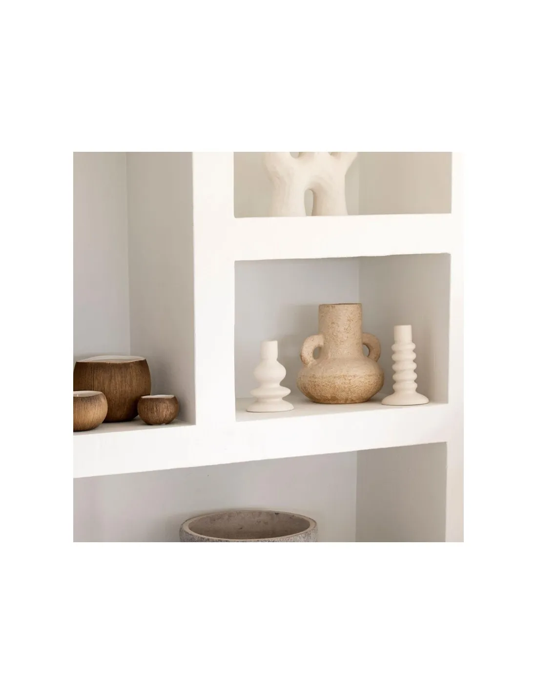 Bougeoir Blanc à Reliefs Linéaires Andrea House - Design Contemporain 11 x 16 cm 5 Bougeoir Blanc à Reliefs Linéaires Andrea House - Design Contemporain 11 x 16 cm – Image 5