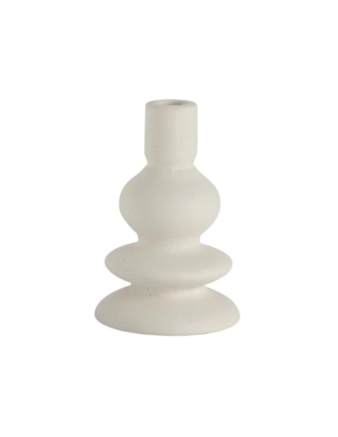 Bougeoir Blanc à Reliefs Linéaires Andrea House - Design Contemporain 11 x 16 cm 1 Bougeoir Blanc à Reliefs Linéaires Andrea House - Design Contemporain 11 x 16 cm