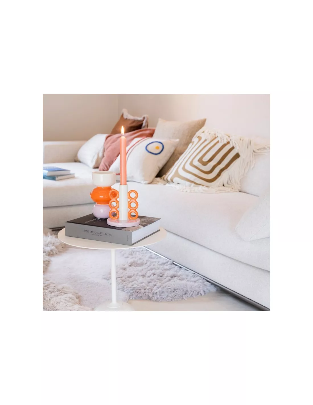 Bougeoir en Céramique Adriana - Rouge et Rose - Design Artisanal Amor Del Color 2 Bougeoir en Céramique Adriana - Rouge et Rose - Design Artisanal Amor Del Color – Image 2