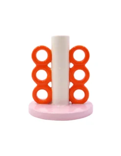 Bougeoir en Céramique Adriana - Rouge et Rose - Design Artisanal Amor Del Color