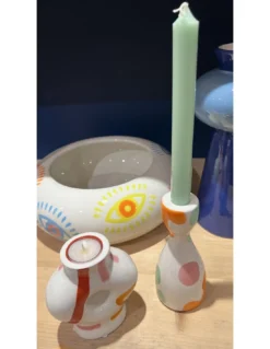 Que Rico Bougeoir en Céramique Olivia – Motif Groovy Graphics Orange et Rouge -Jolie Bougies Soldes bougeoir ceramique olivia groovy graphics 3