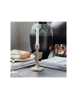 Bougeoir Donna Beige House Doctor 20cm - Chandelier Design Scandinave Texturé -Jolie Bougies Soldes bougeoir donna beige 20cm house doctor 2