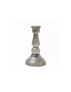 Paddywax Bougeoir en Verre Teinté Noir – Support Élégant pour Cierges et Bougies