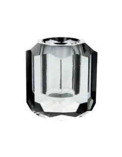 My Jolie Candle - Bougeoir Facette Gris Anthracite - Accessoire Déco Géométrique