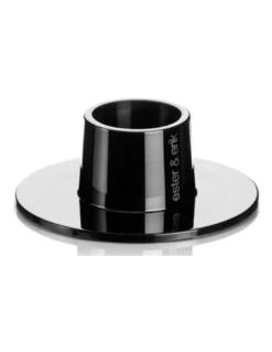 Bougeoir Medium Noir Brillant – Ester & Erik - Support Minimaliste pour Cierges