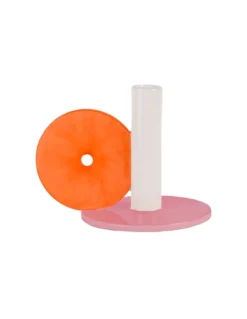 Que Rico Bougeoir Jaime 'Amor' – Céramique Artisanale Peinte à la Main (Rose & Orange)