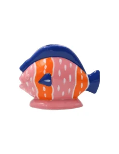 Bougeoir Mariano Que Rico - Blush Breeze Orange et Bleu en Céramique Peinte à la Main