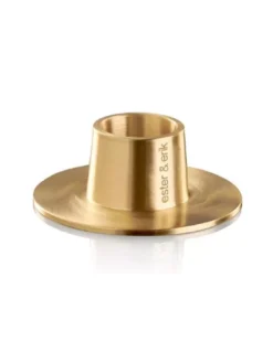 Ester & Erik - Bougeoir Medium Laiton Mat en Cuivre Brossé – Support Cierge Design Scandinave