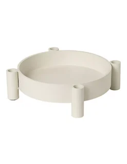 Broste Copenhagen Bougeoir Plateau Silke Blanc – Centre de Table Design Scandinave pour 4 Bougies