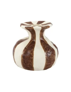 Andrea House Bougeoir Puglia – Chandelier en Céramique Blanche Striée pour Cierge