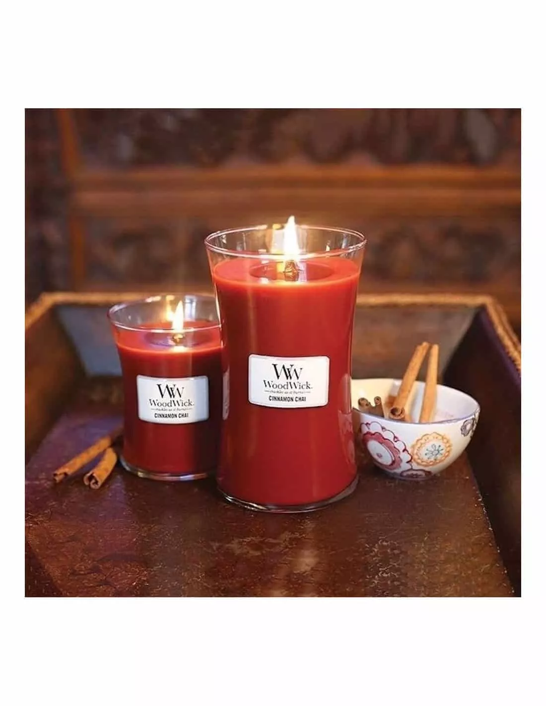 WoodWick Bougie Chai à La Cannelle - 610 Gr 2 WoodWick Bougie Chai à La Cannelle - 610 Gr – Image 2