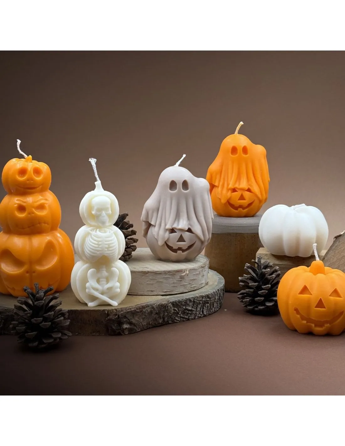 Bougie Citrouille Orange Halloween 3 Bougie Citrouille Orange Halloween – Image 3