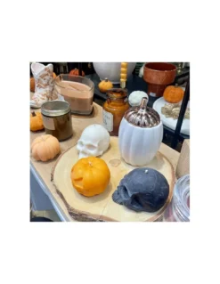 Bougie Décorative Citrouille Crème – Leaves & Co Artisanale en Cire de Colza -Jolie Bougies Soldes bougie decorative citrouille creme 4
