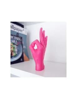 Bougie Main OK - Rose -Jolie Bougies Soldes bougie main ok rose 2