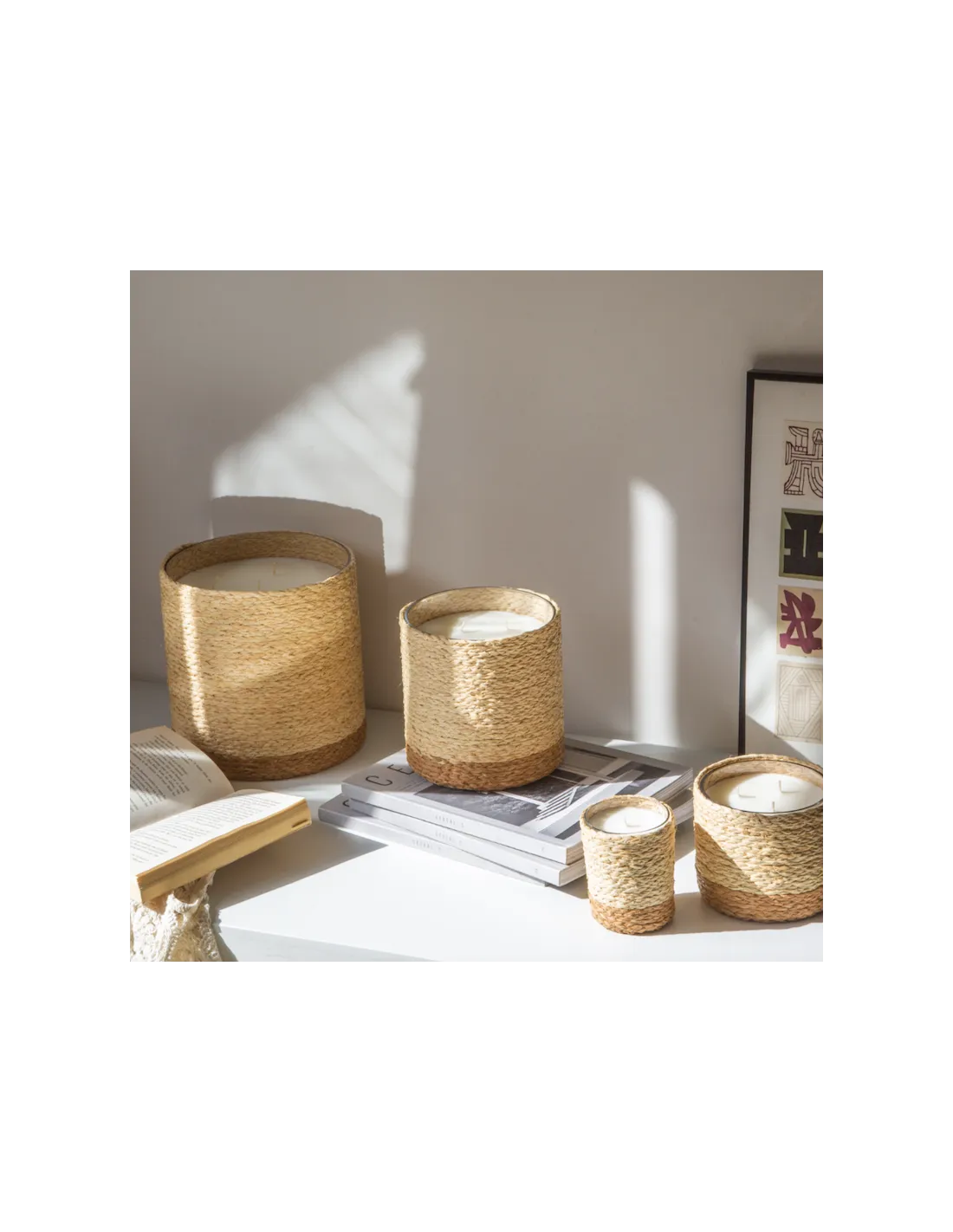 Bougie Raphia Alia L - Menthe Et Thé 2 Bougie Raphia Alia L - Menthe Et Thé – Image 2