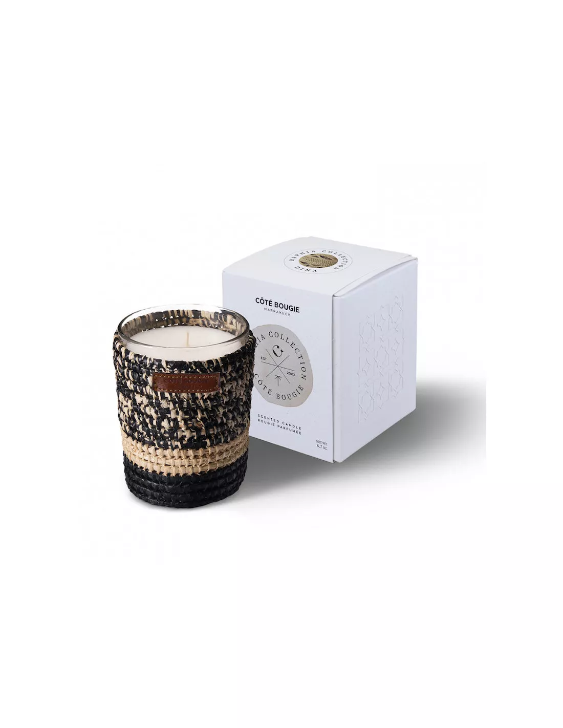 Bougie Raphia Mogador S - Fleur D'oranger 1 Bougie Raphia Mogador S - Fleur D'oranger