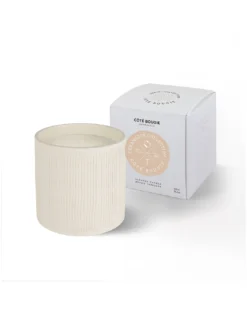 Bougie Striée Blanche L - Fleur D'Oranger -Jolie Bougies Soldes bougie striee blanche l fleur d oranger 2