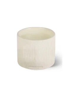 Bougie Striée Blanche L - Fleur D'Oranger